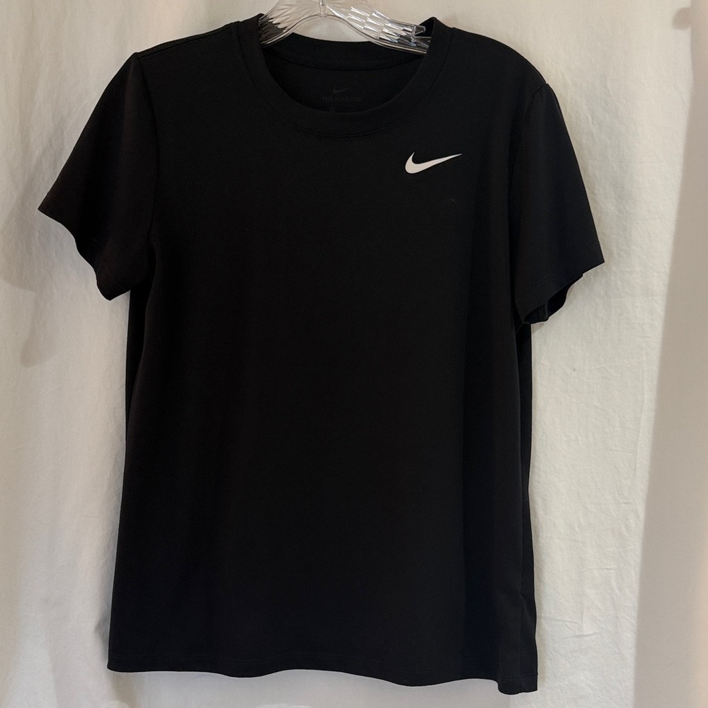 Nike Women's Classic Black Tee with White Logo Size M